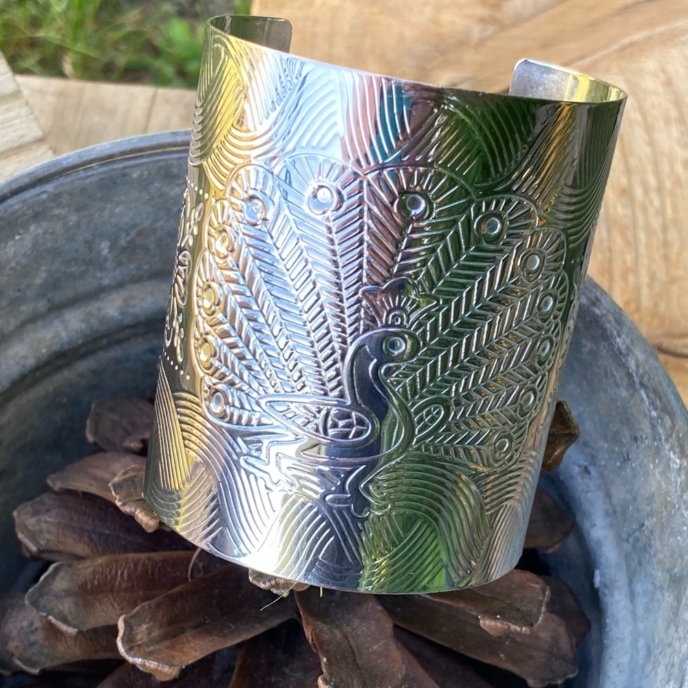 Sleek Peacock Cuff Bracelet!